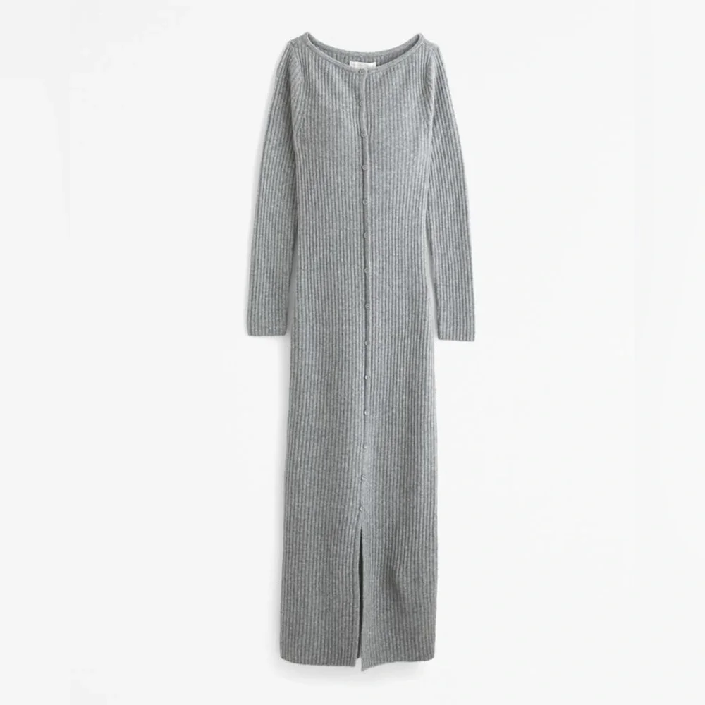 ABERCROMBIE AND FITCH Ribbed Merino Wool Blend Maxi Dress Size Large Petite VGUC